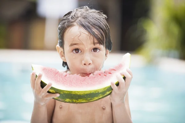 Little boy eating