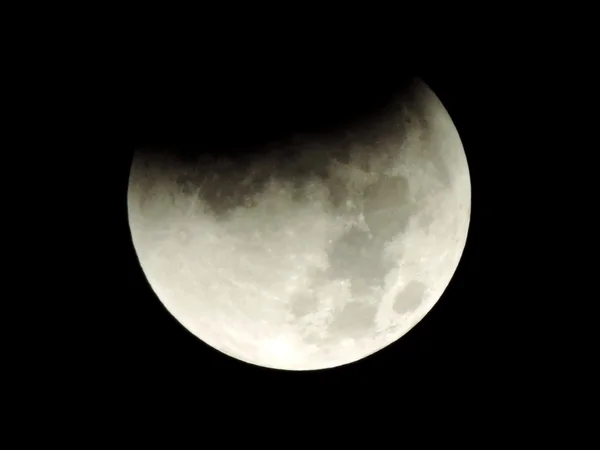 A half moon - the phase of a total lunar eclipse