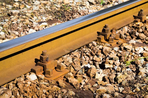 Close up detail of a rail track