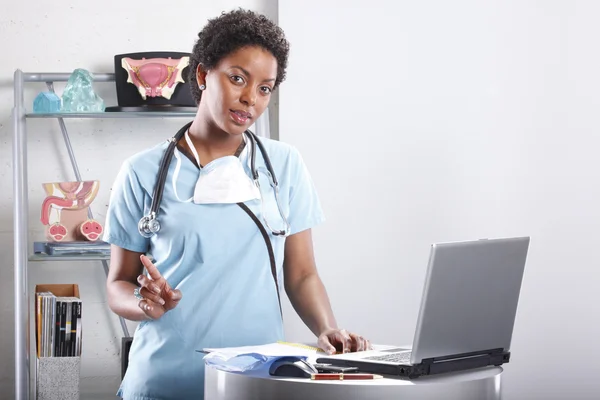 Cute afro-american doctor