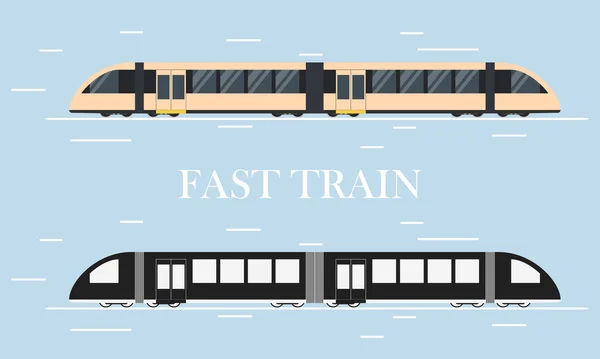 Fast modern train. The silhouette of a train.