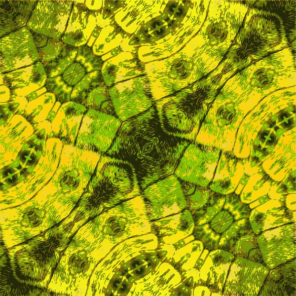 Abstract reptile gold, green and black pattern with scaly structure