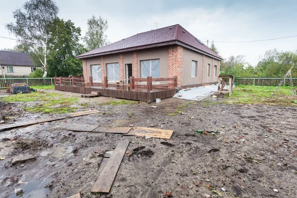 The building is under construction and the materials for construction