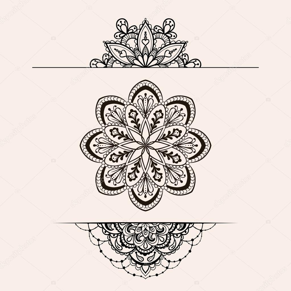 vector henna ethnic mandala set boho femine lace tattoo vector henna ethnic mandala set boho femine lace tattoo