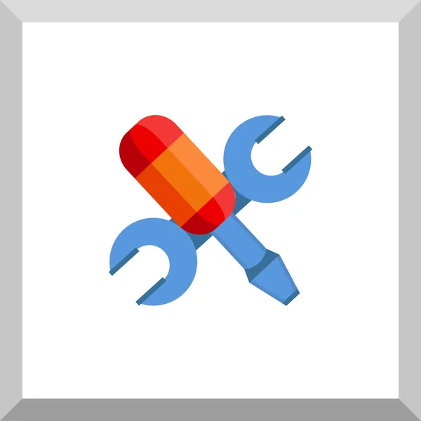 Flat Icon of wrench screwdriver