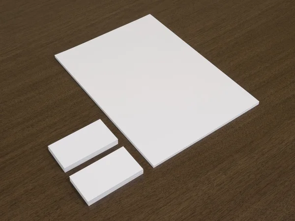 Blank document with business cards.
