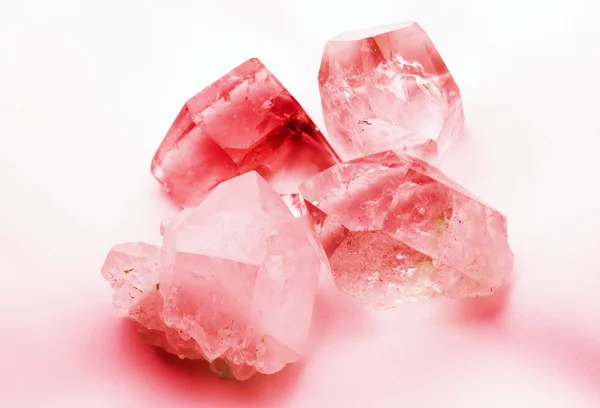 Ruby red ice quartz crystals
