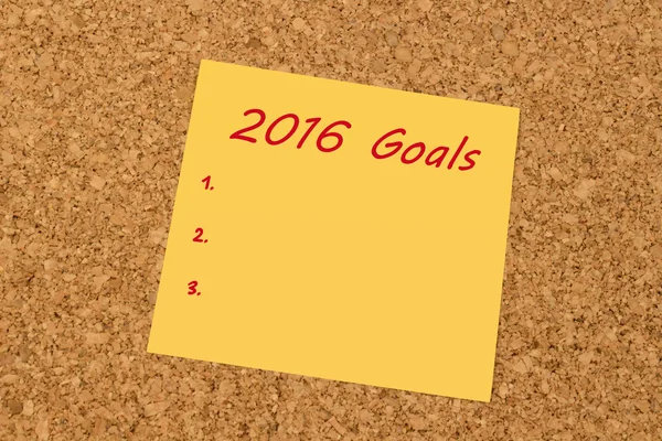 Yellow sticky note - 2016 Goals