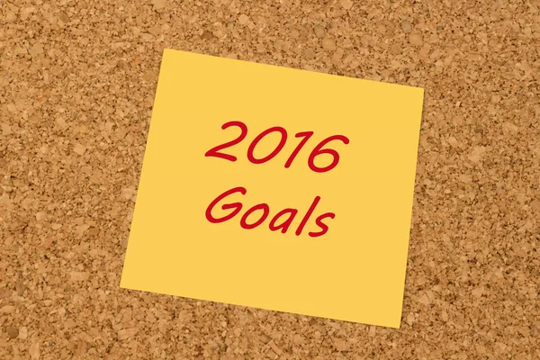Yellow sticky note  -  2016 Goals