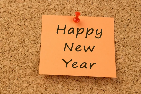 Happy New Year - orange pinned note