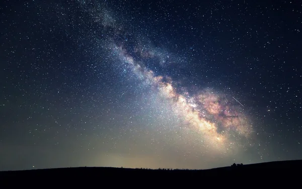 Milky Way. Beautiful summer night sky with stars. Background