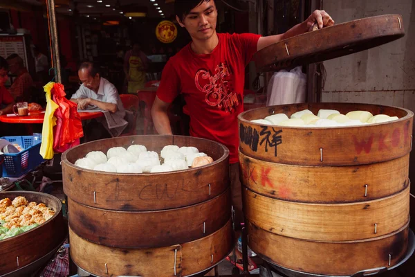 Steamed buns food stall in Chinatown, Kuala Lumpur, Malaysia