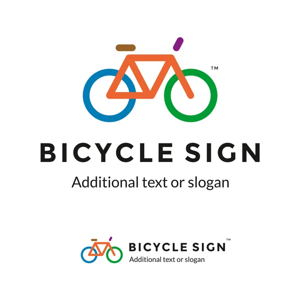 Colorful Stylish Contour Bicycle Logo Sign Icon for Bike Shop or Thematic Company
