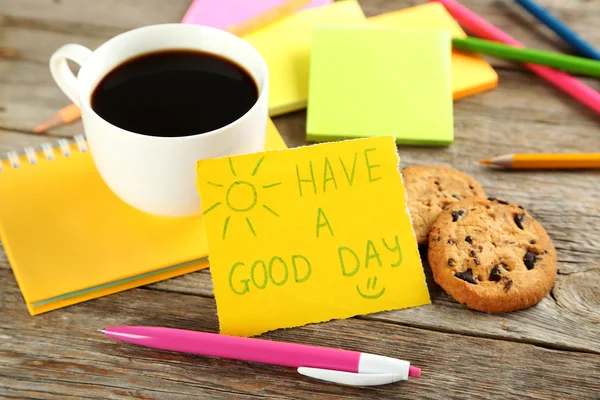 Have a good day note with food