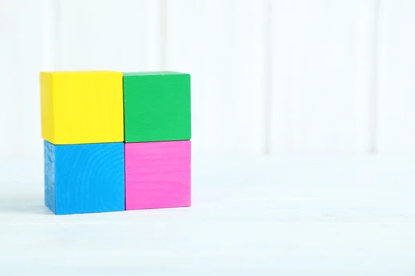 Colorful wooden toy cubes