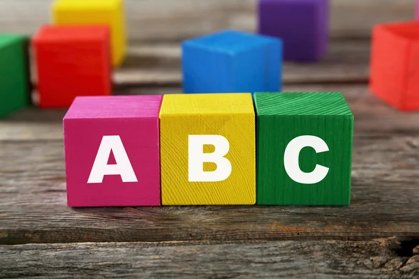 Cubes with letters ABC