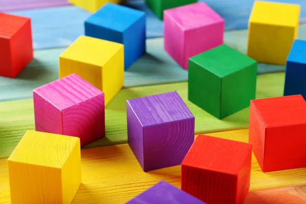 Colorful wooden toy cubes