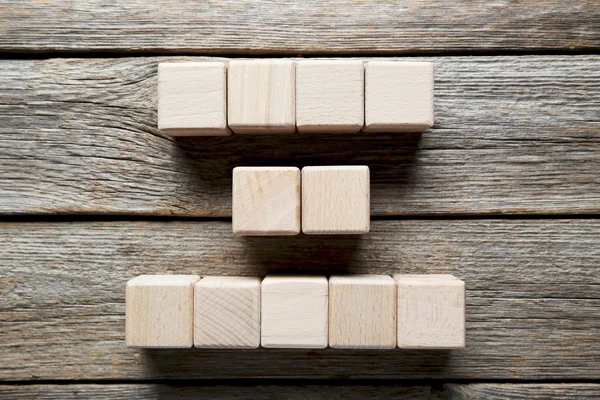 Wooden toy cubes