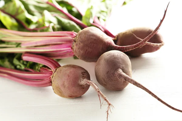 Fresh beets on a white