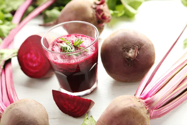 Fresh beets juice in glass