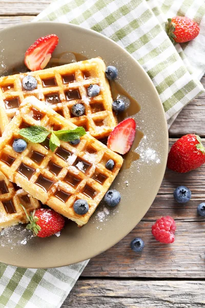 Waffles with fresh berries