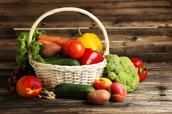 Vegetables and fruits in basket