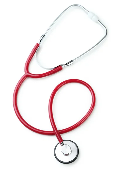 Red medical stethoscope