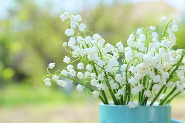 Blooming Lily of the Valley flowers