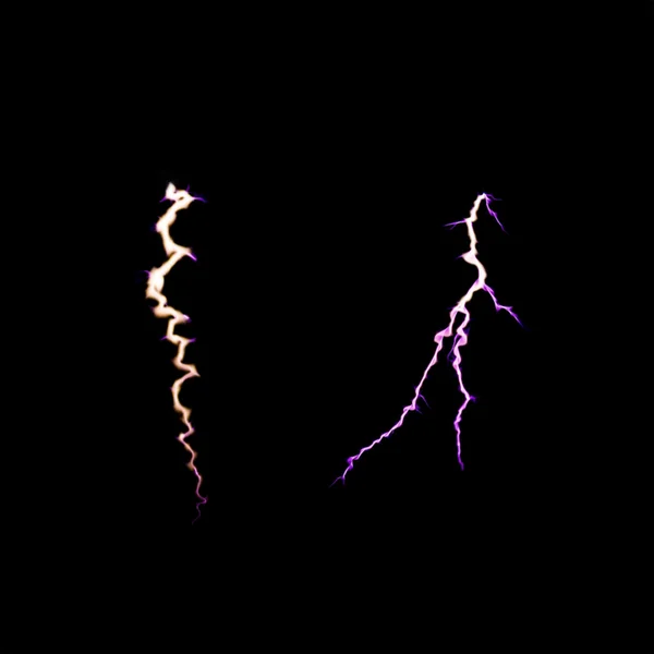 Lightning thunder, electric discharge on black background. soft focus