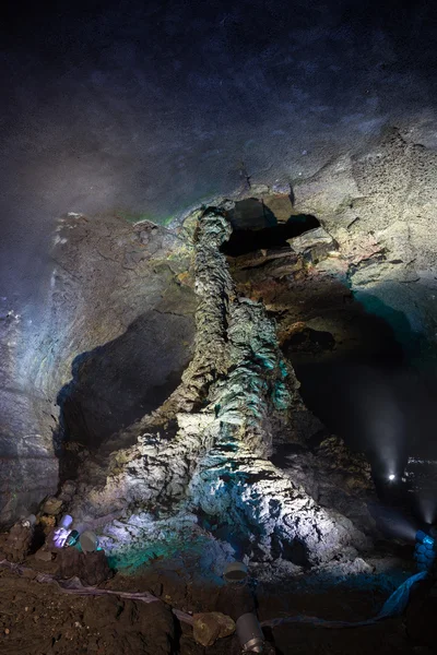 Lava column at the Manjanggul Lava Tube Cave on Jeju Island