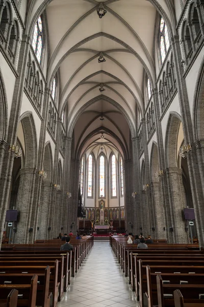 Inside the Myeongdong Cathedral in Seoul