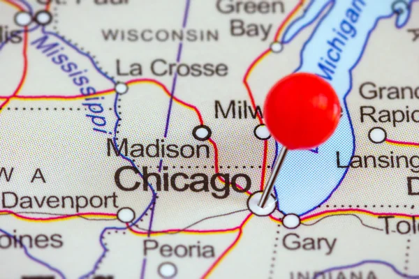Pin on a map of Chicago