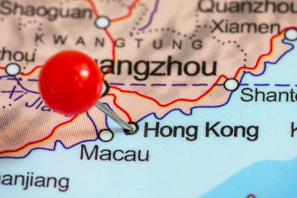 Pin on a map of Hong Kong