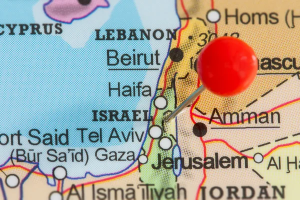 Pin on a map of Israel