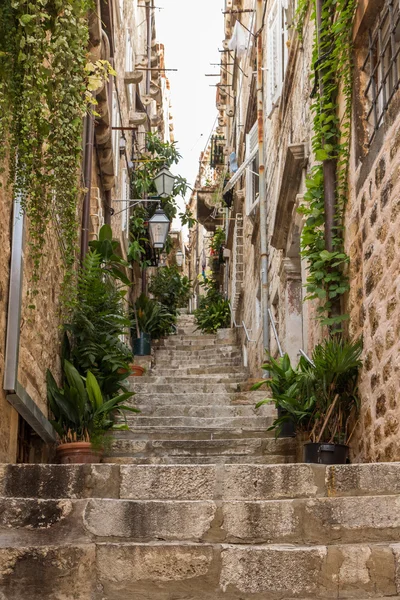Empty alley and steps at Dubrovnik's Old Town