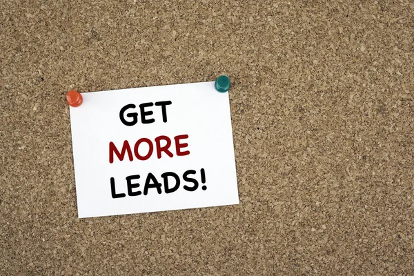 Get more leads! Sticky note on cork board