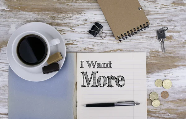 I Want More - Copybook on the desktop