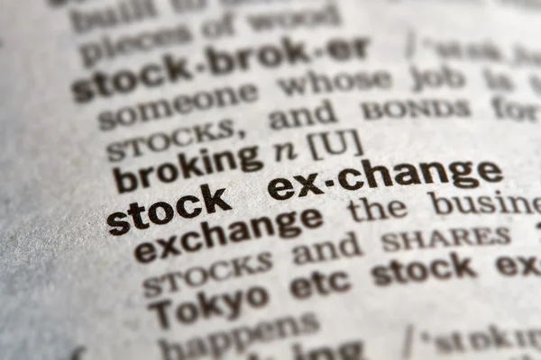 Stock Exchange Word Definition Text