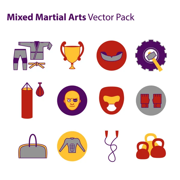 Mix Martial Arts Icons Set.