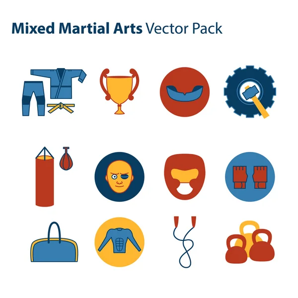 Mix Martial Arts Icons Set.