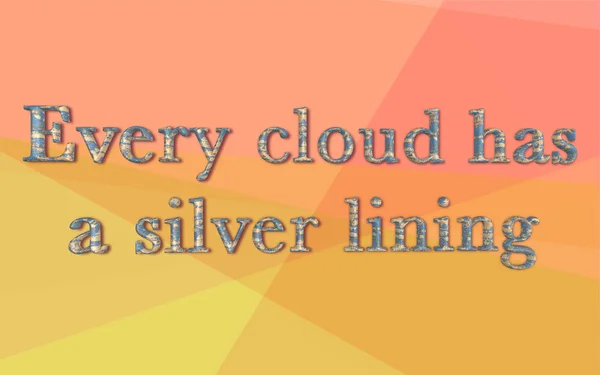 Every cloud has a silver lining 3D with textures and colors