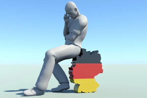 Meditation concept of a person sitting on Germany