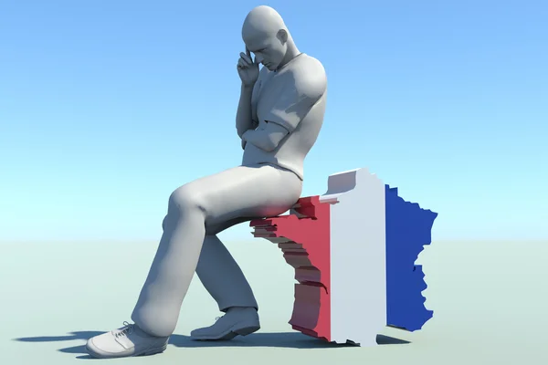 Meditation concept of a person sitting on France