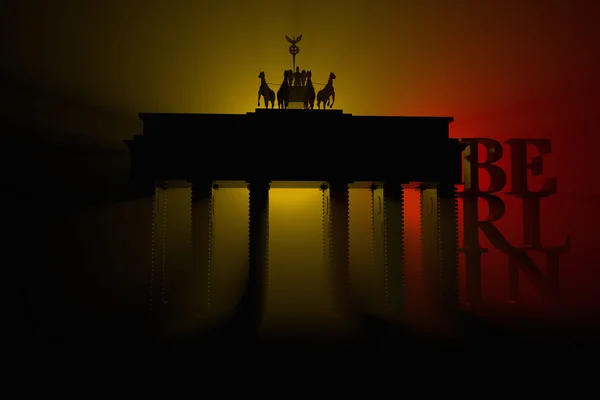 Brandenburg Gate in Berlin and volumetric lights