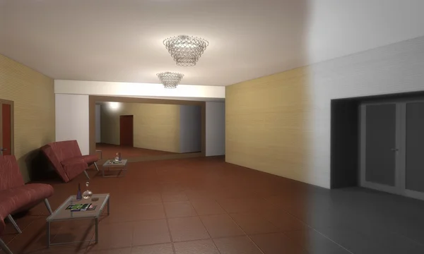 3D modeling building interior and exterior, with furniture