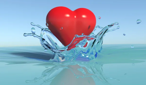 Splash water and heart