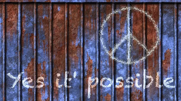 Yes it\'s possible written on plate with peace symbol