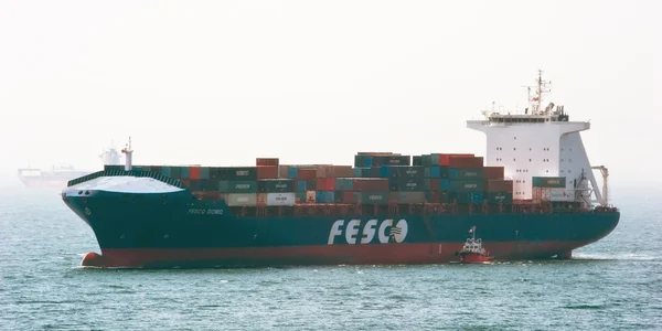 Container ship Fesco Diomid moving by sea. Nakhodka Bay. East (Japan) Sea. 26.04.2015