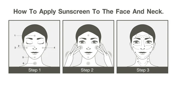 How to apply sunscreen to the face and neck