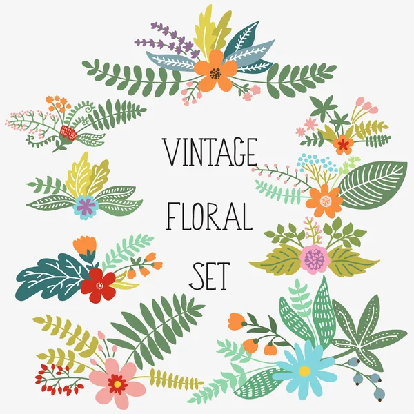 Set with vintage flowers